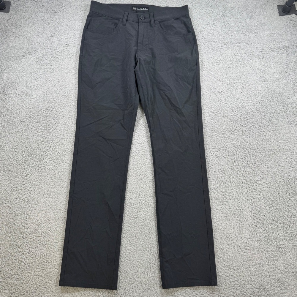 TravisMathew Mens Open to‎ Close Golf Pants Black 30x31 Slim Straight Stretch